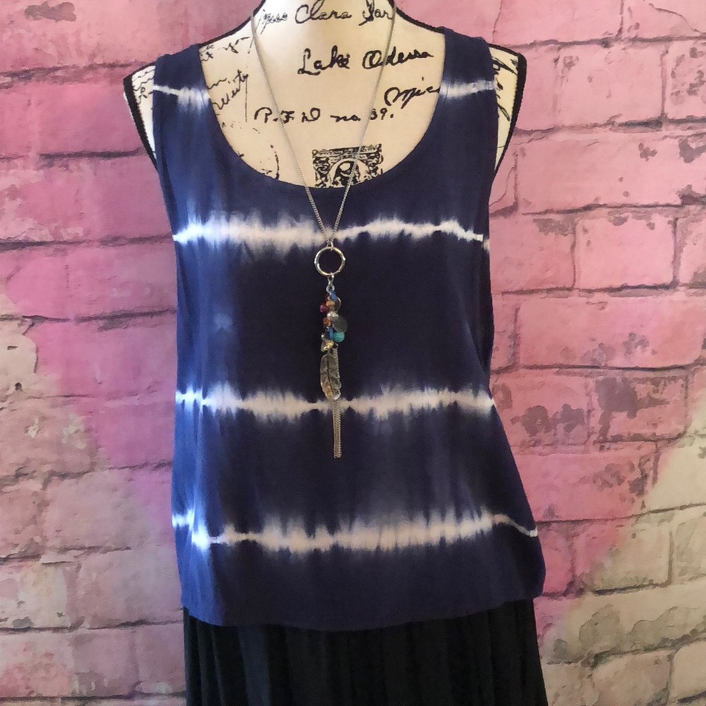 ☀️Forever 21 Tie Dye Tank Top Navy EUC M